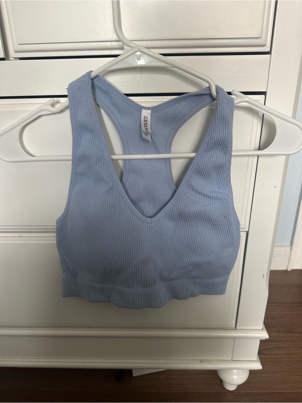 Zenana Outfitters Pale Lavender Ribbed Racerback Crop Top